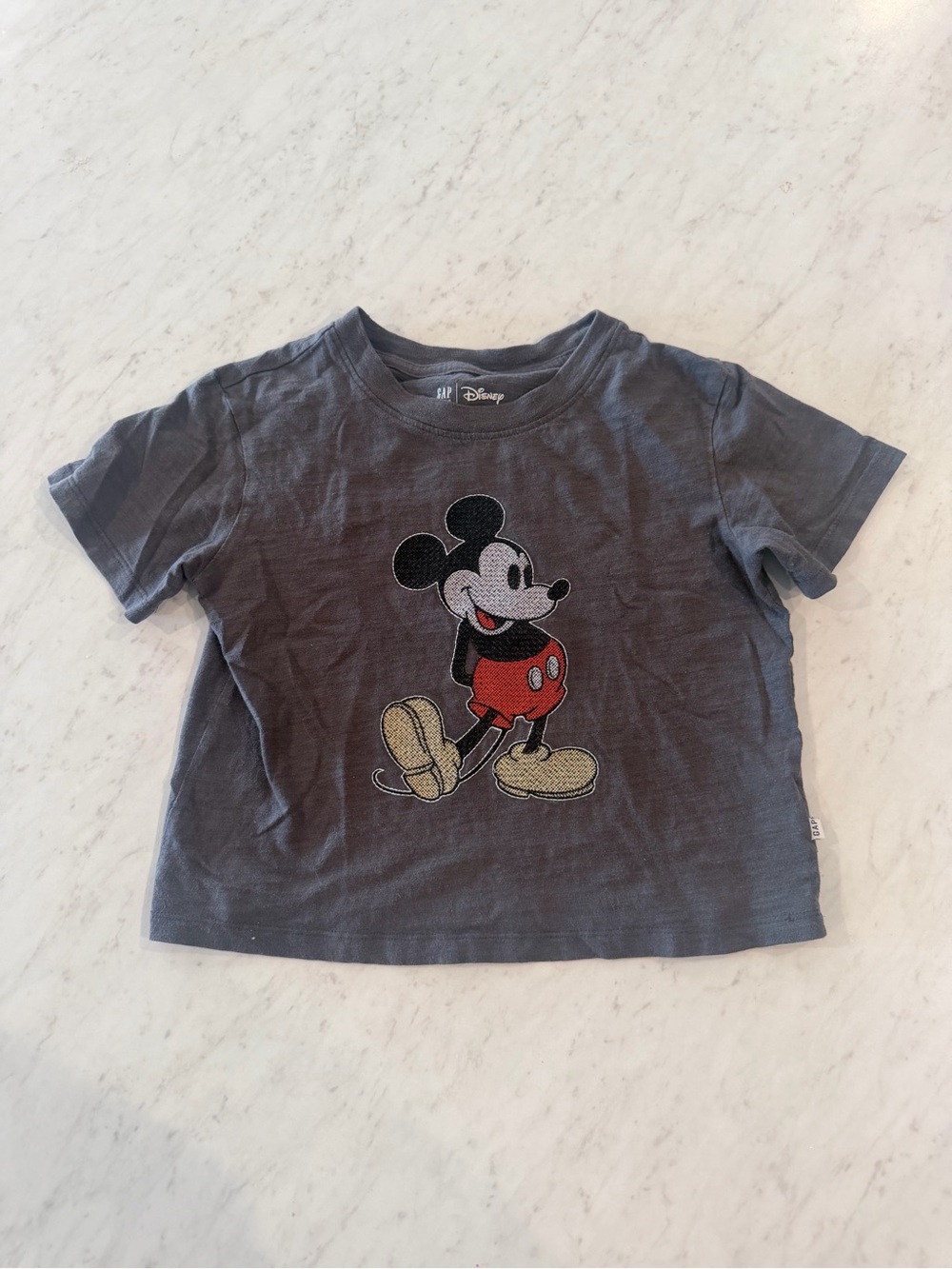 GAP Disney Gray Kids Tee with Vintage Mickey Graphic